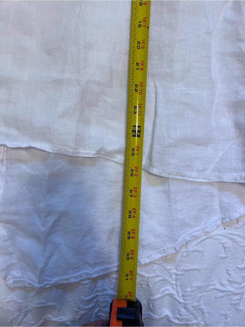 Terzo Millennio White 100% Linen Short-Sleeve Top with Button Detail size Large - Picture 9 of 9